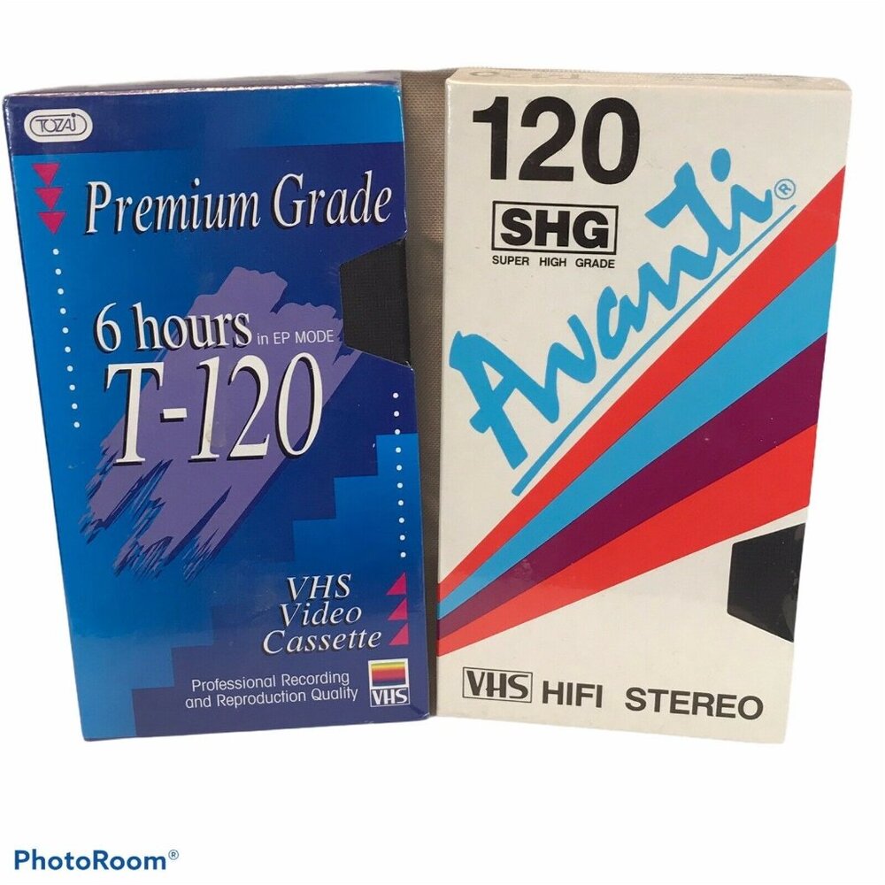 Two T-120 VHS Tapes Tozai And Avanti New